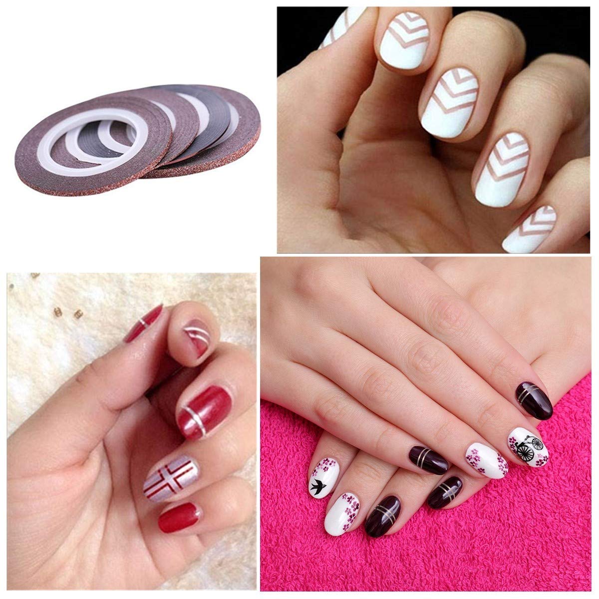 Professional nail art tools rose gold striping tape collection