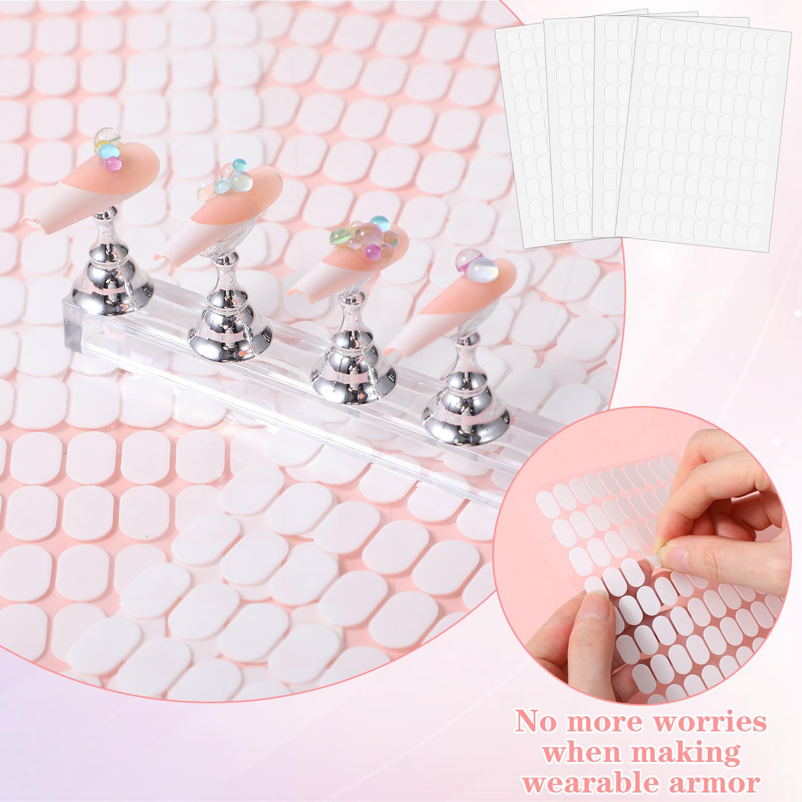 Twelve hundred count packaging of imported Sorcristy nail art display adhesive mounting tabs