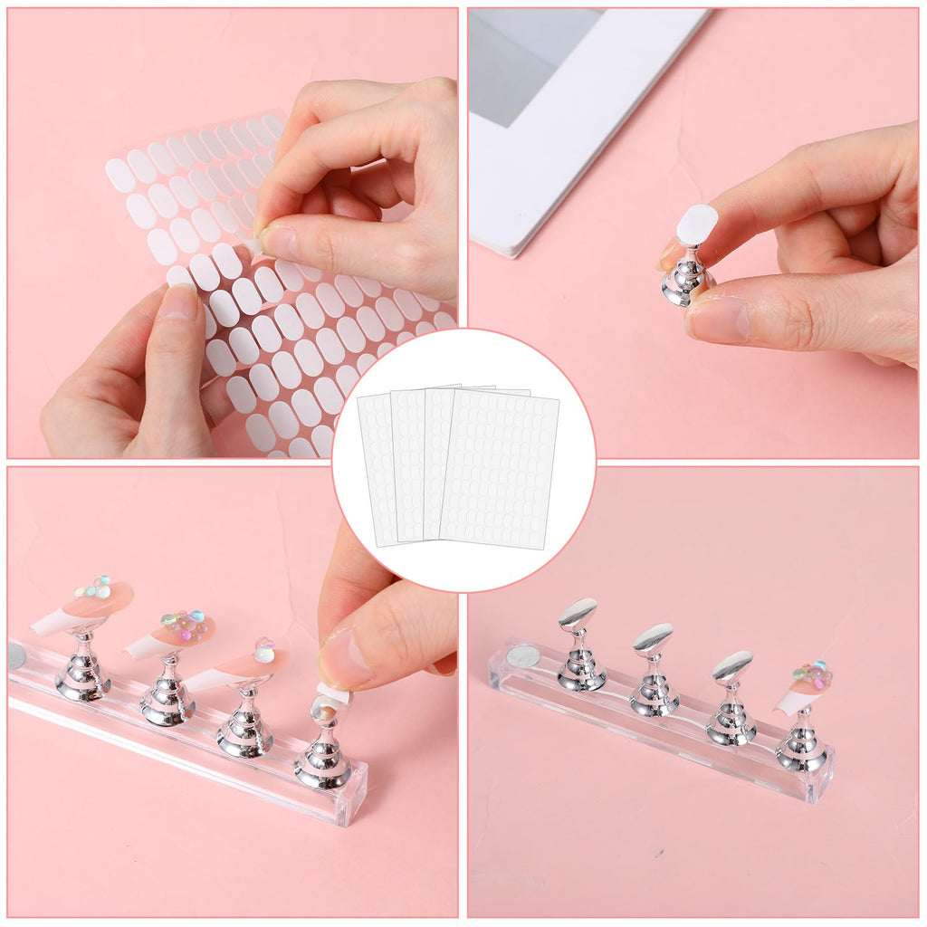 Full sheet view of twelve hundred count fake nail sticky tabs