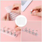 Full sheet view of twelve hundred count fake nail sticky tabs