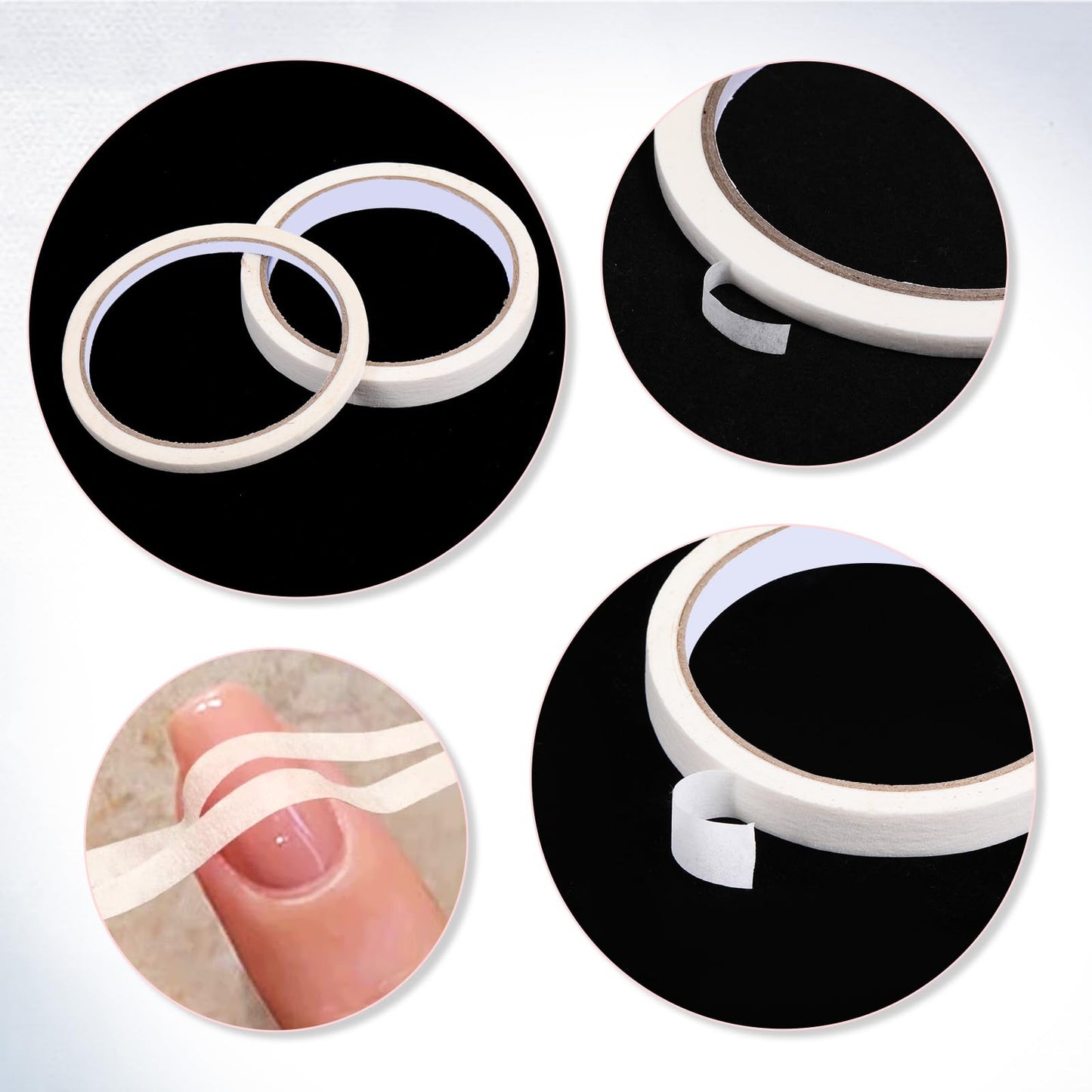 Step-by-step presentation of the low-tack adhesive tape mapping out clean negative space.