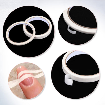 Step-by-step presentation of the low-tack adhesive tape mapping out clean negative space.