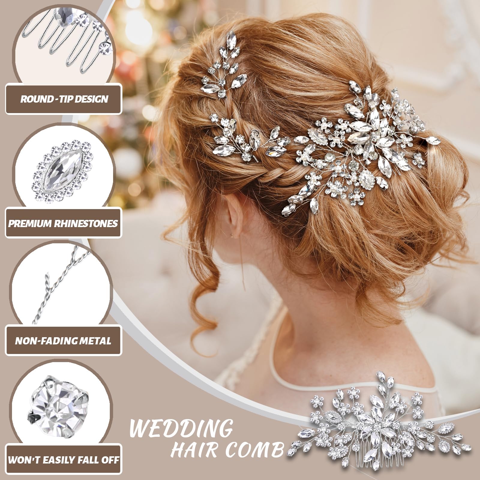Back view of the lightweight IRYCSSCE hair comb showing the comfortable rounded design