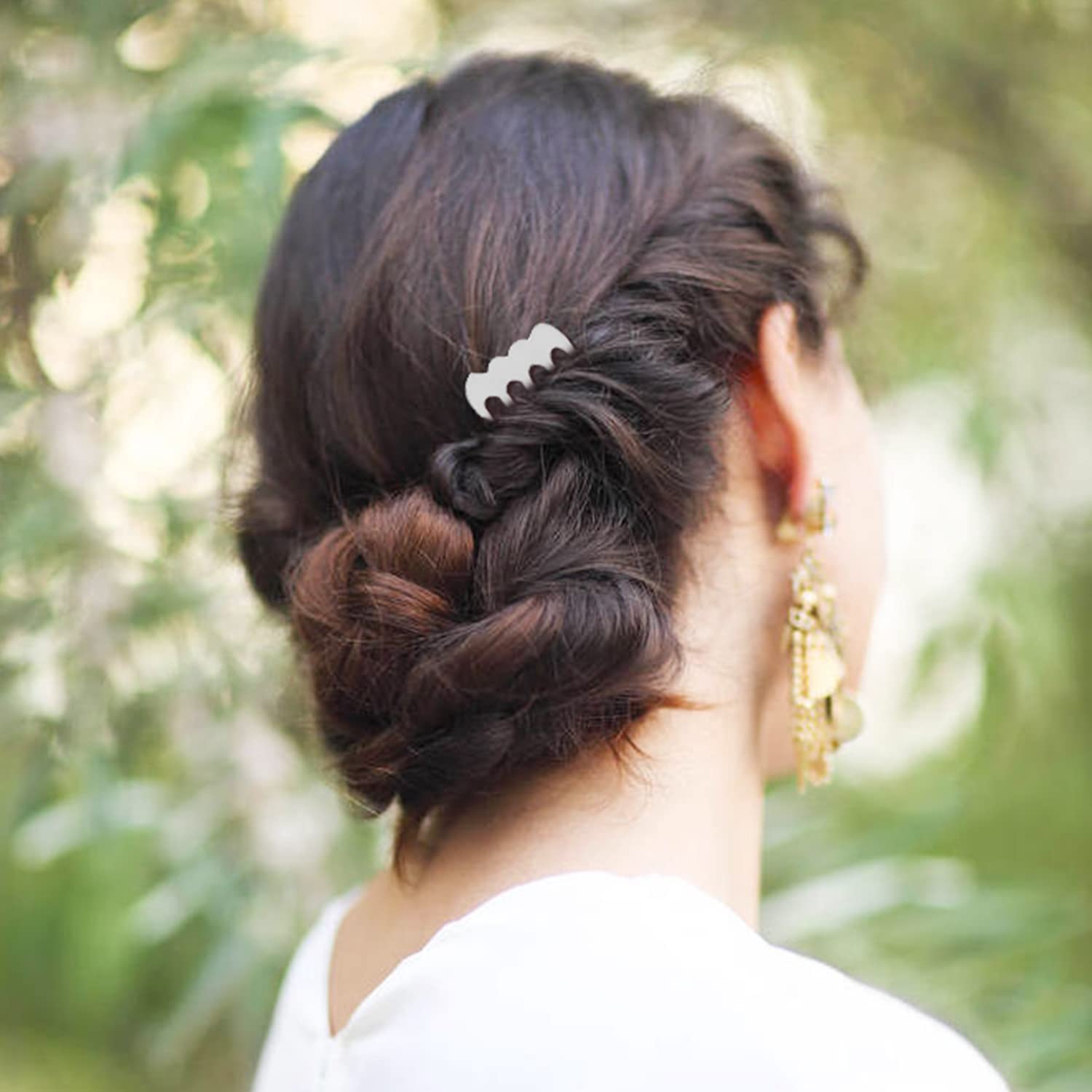 Durable iron plated rust free silver hair combs by Lawie for custom decorative headpieces