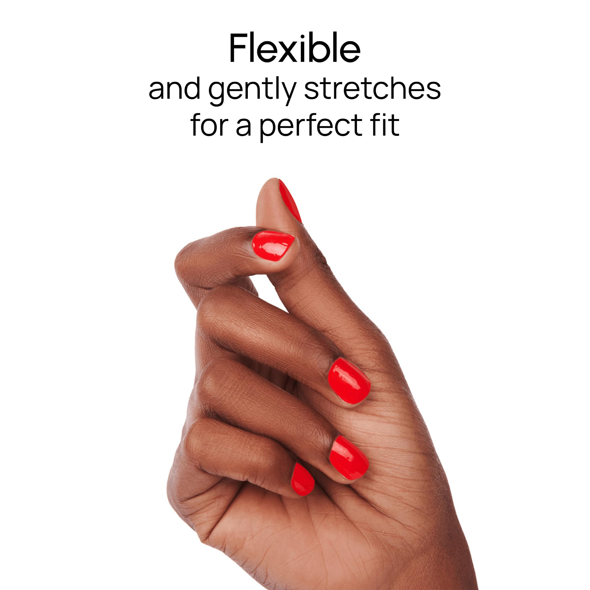 Applying Color Street Carmine Shine nail strips to fingers