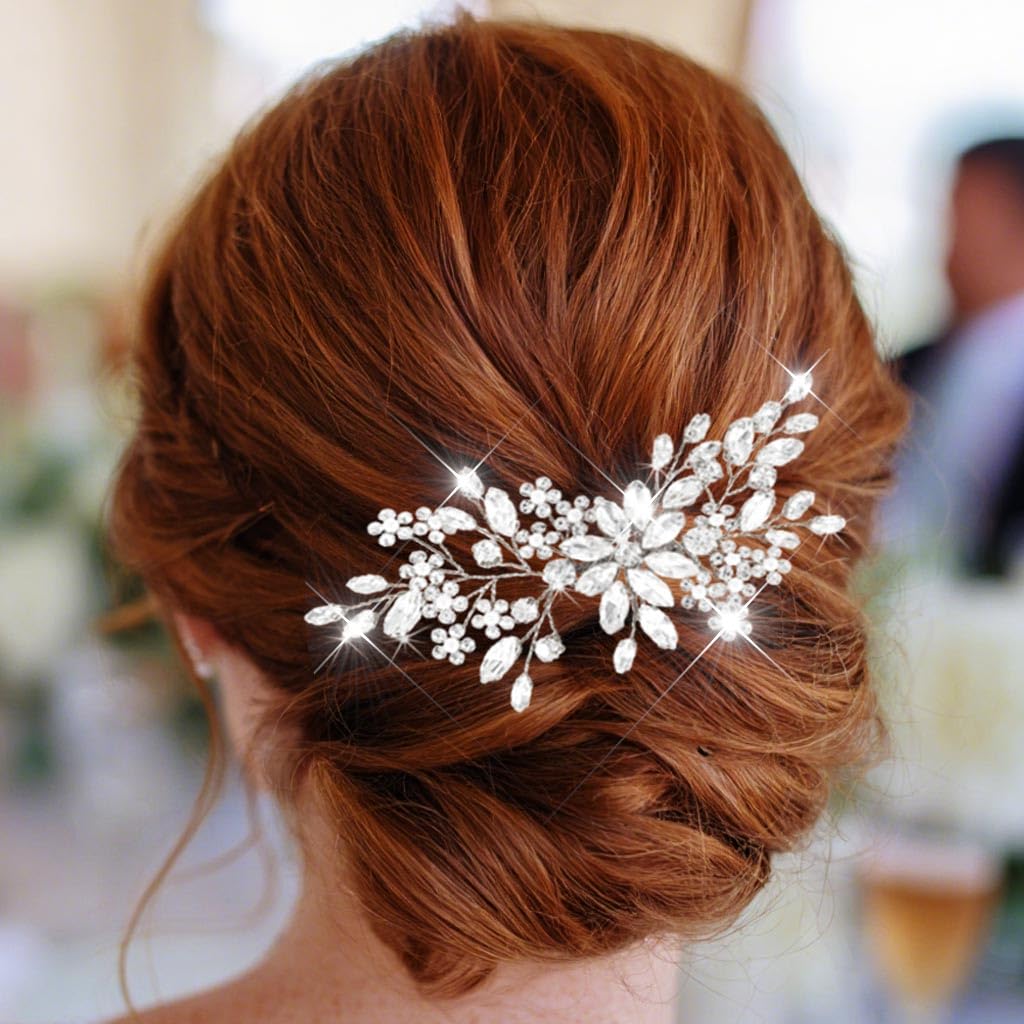 Catery wedding hair accessory with pearls and rhinestones