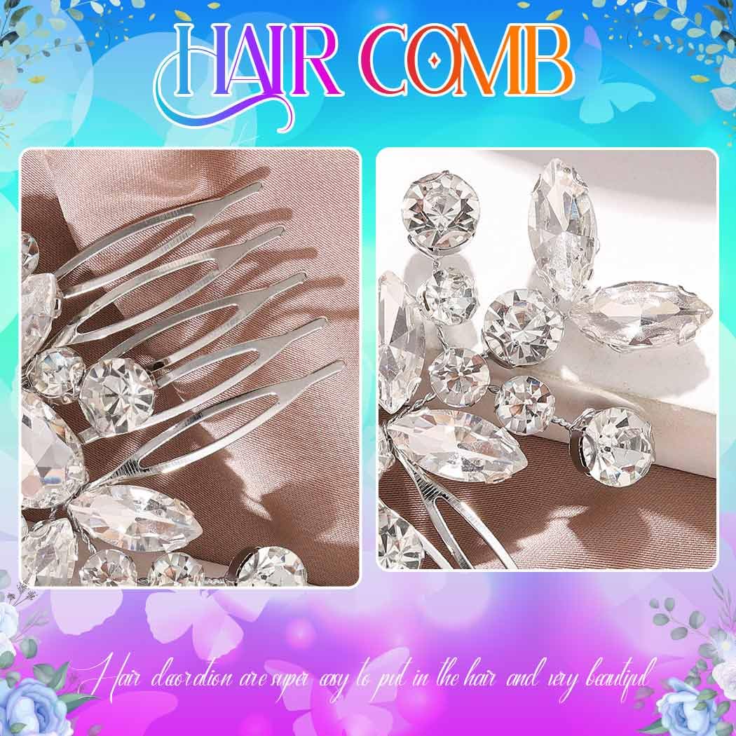 Catery hair comb for bridesmaids showing floral detail