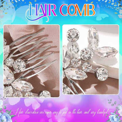 Catery hair comb for bridesmaids showing floral detail