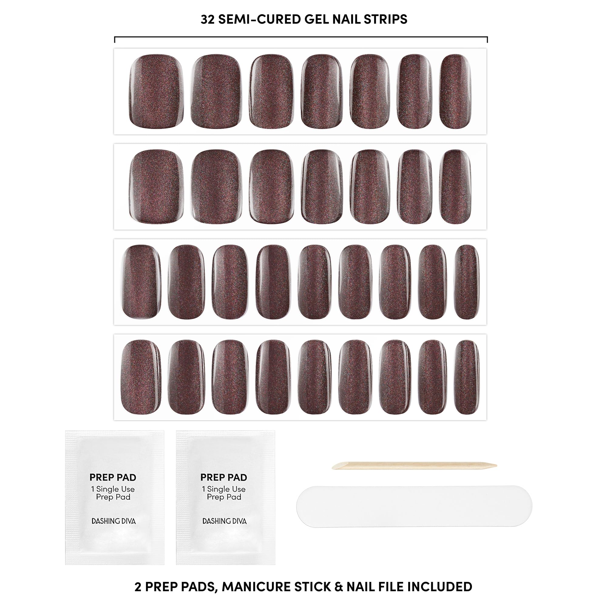 Dashing Diva Glaze Espresso Me dark brown gel nail wraps applied on hands showcasing sculpted salon finish