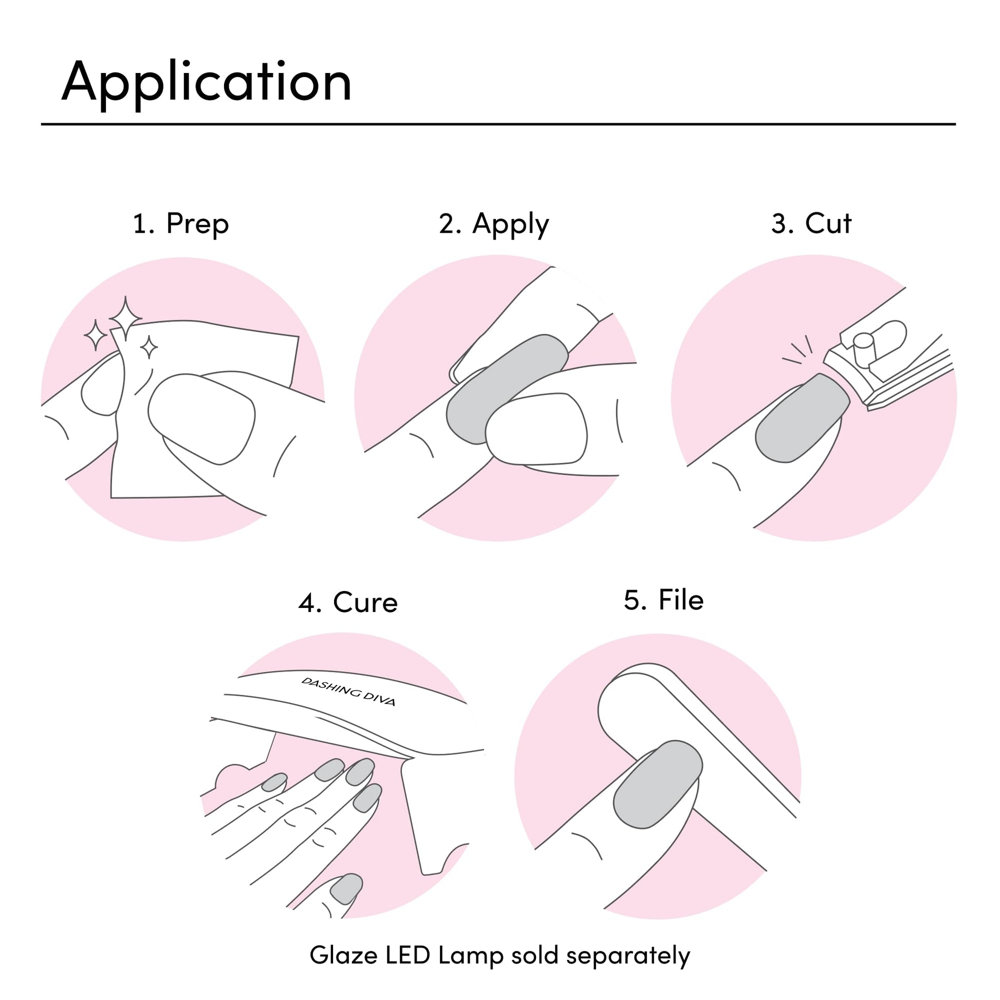 Dashing Diva imported gel nail kit including prep pads manicure sticks and nail file components.