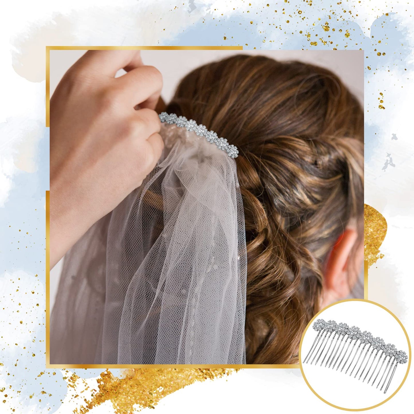 Close up view of the manual side hair comb teeth designed securely for fine hair types.