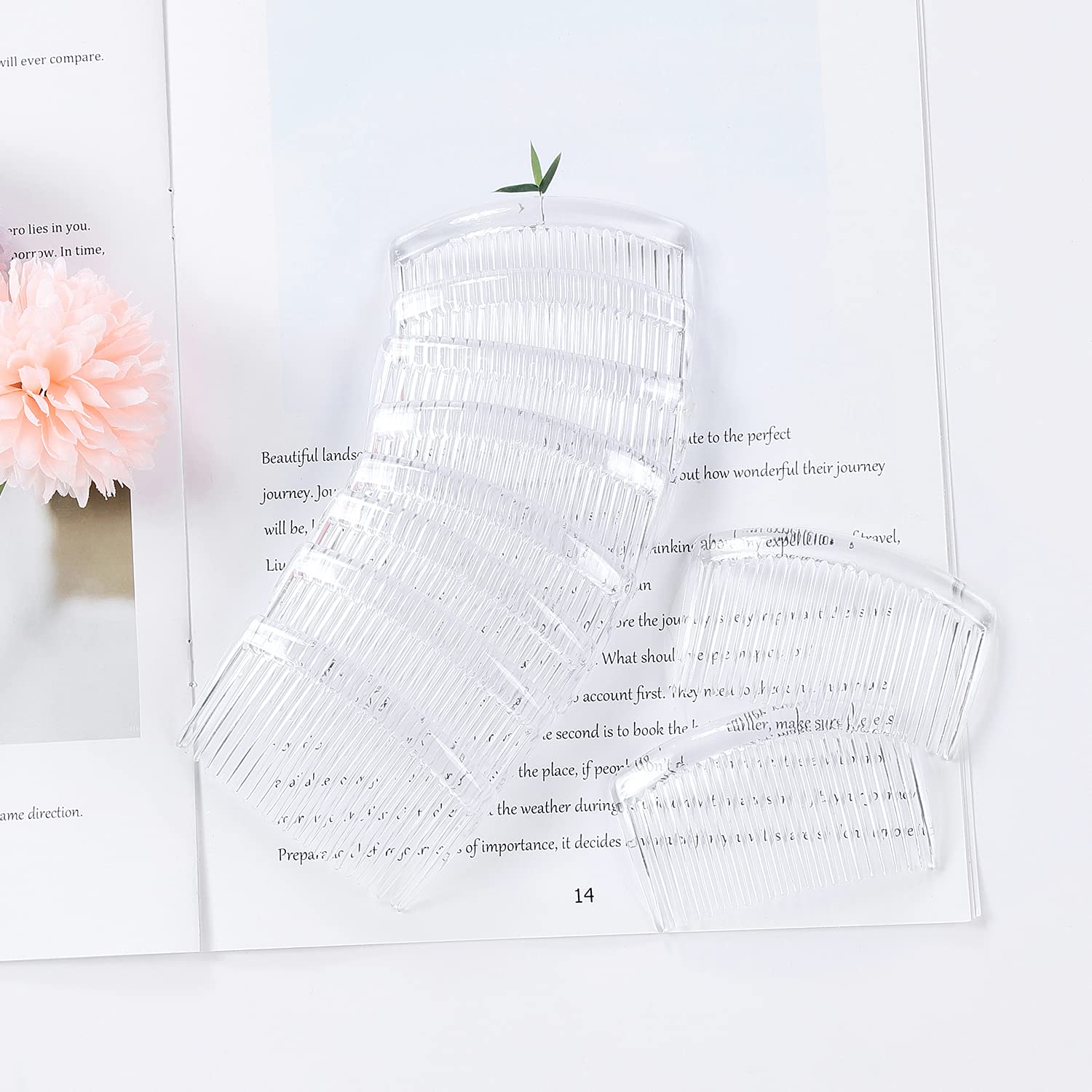 Cinaci 3 inch plastic hair side combs pack of 30 pieces for DIY headpieces.