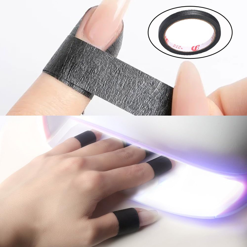 Top perspective of the high temperature resistant NentMent UV LED nail light blocking sticker tape packaging.