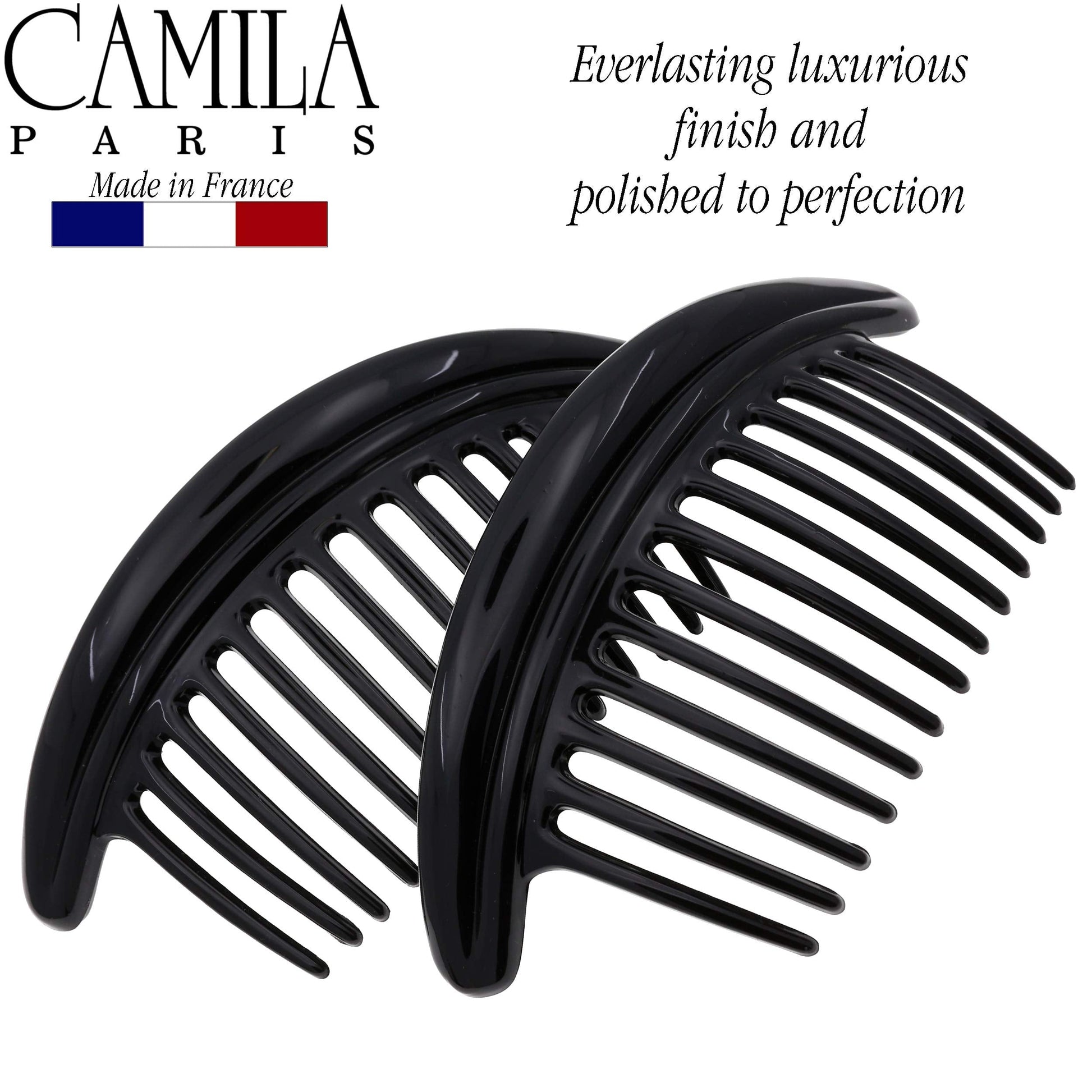 Camila Paris hair side combs for secure bun styling
