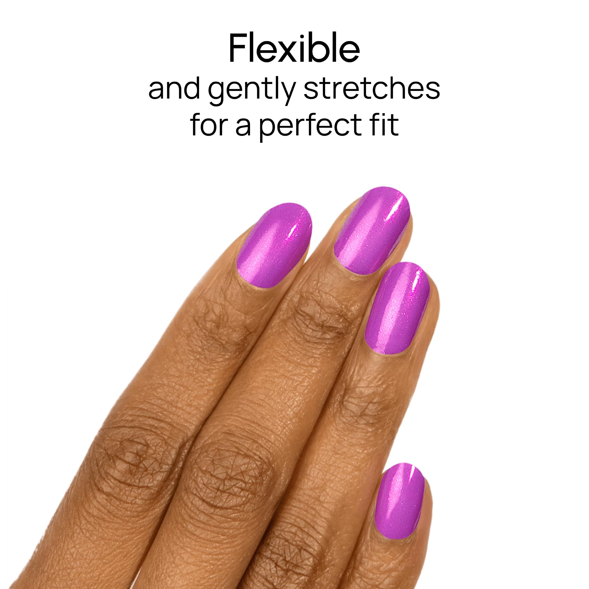 Detailed view of magenta and peach flash on nail strips