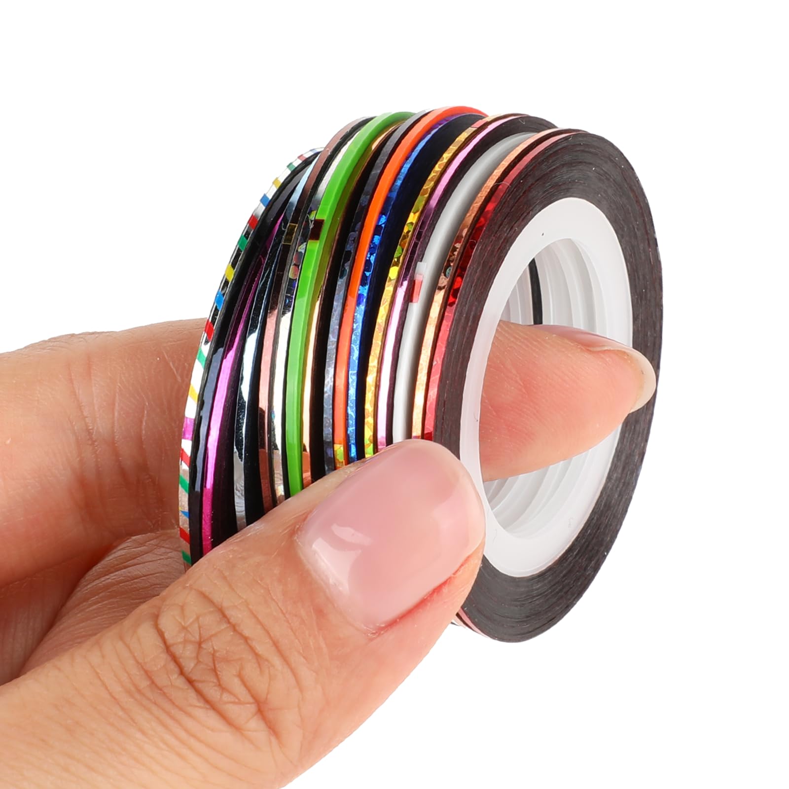 Complete set packaging of thirty two pieces DIY manicure striping tape rolls