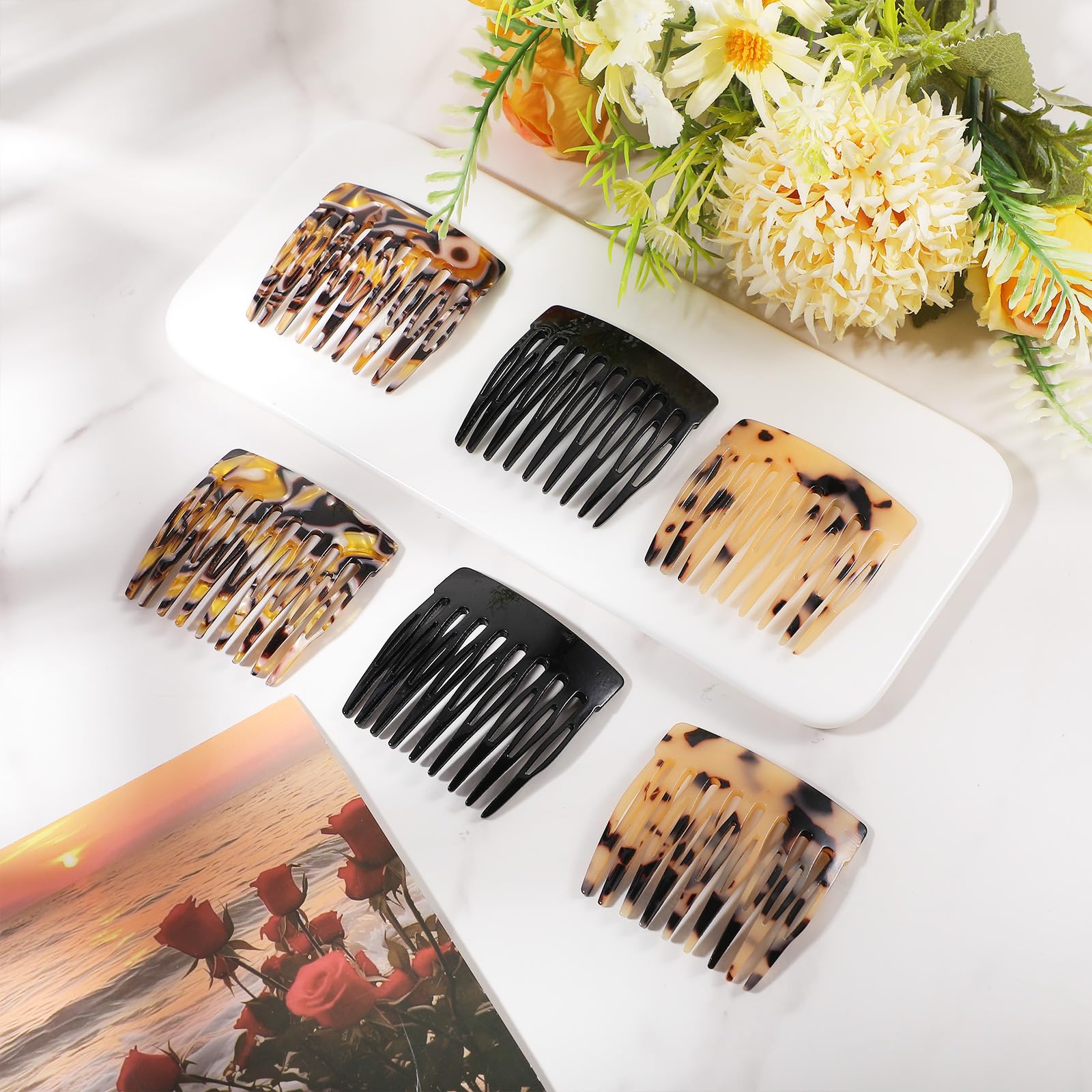 Close up of strong hold teeth on vintage styling hair accessories