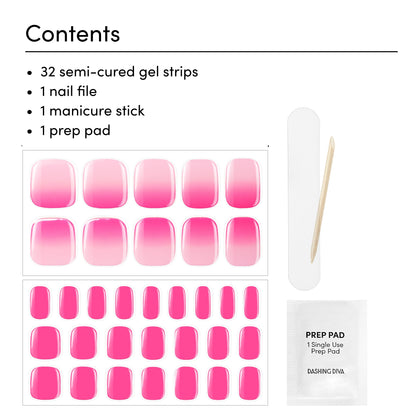 Dashing Diva four piece pedicure kit elements including prep pads and file