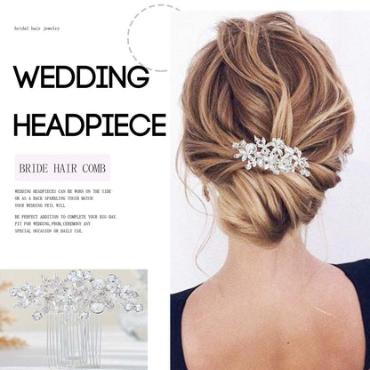 Olbye flower silver headpiece used as a bridesmaid hair accessory