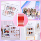 Nail art display board secured with clear acrylic tape