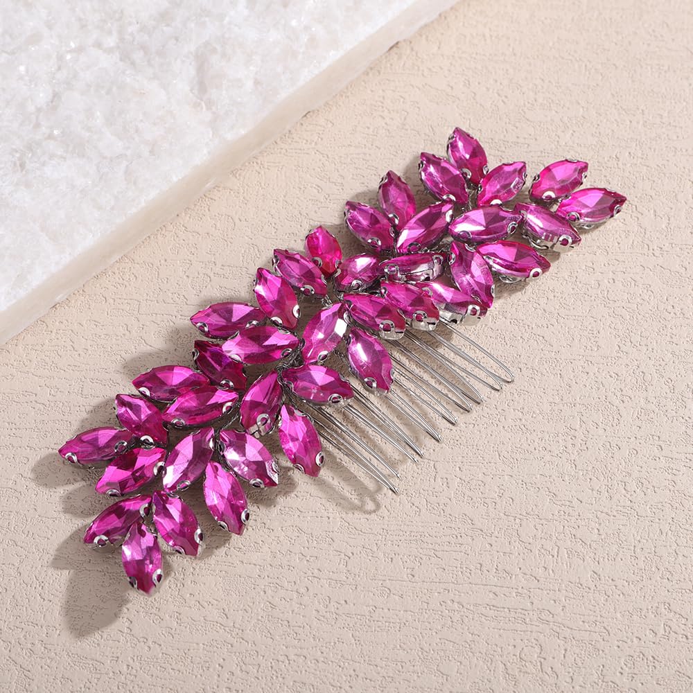 Side angle view of the Teyglen premium imported crystal side comb for girls