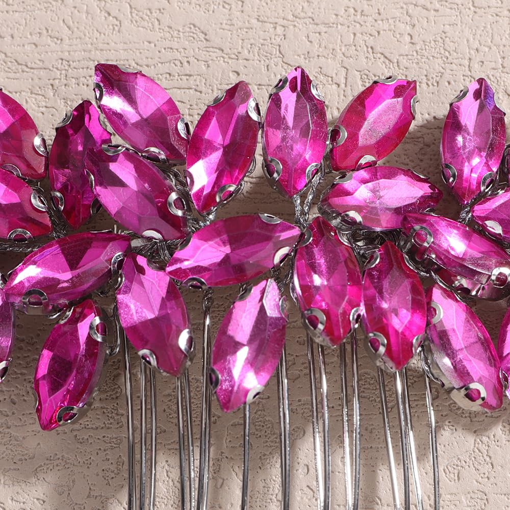 Packaging view of the authentic Teyglen rose gold pink rhinestone hair comb