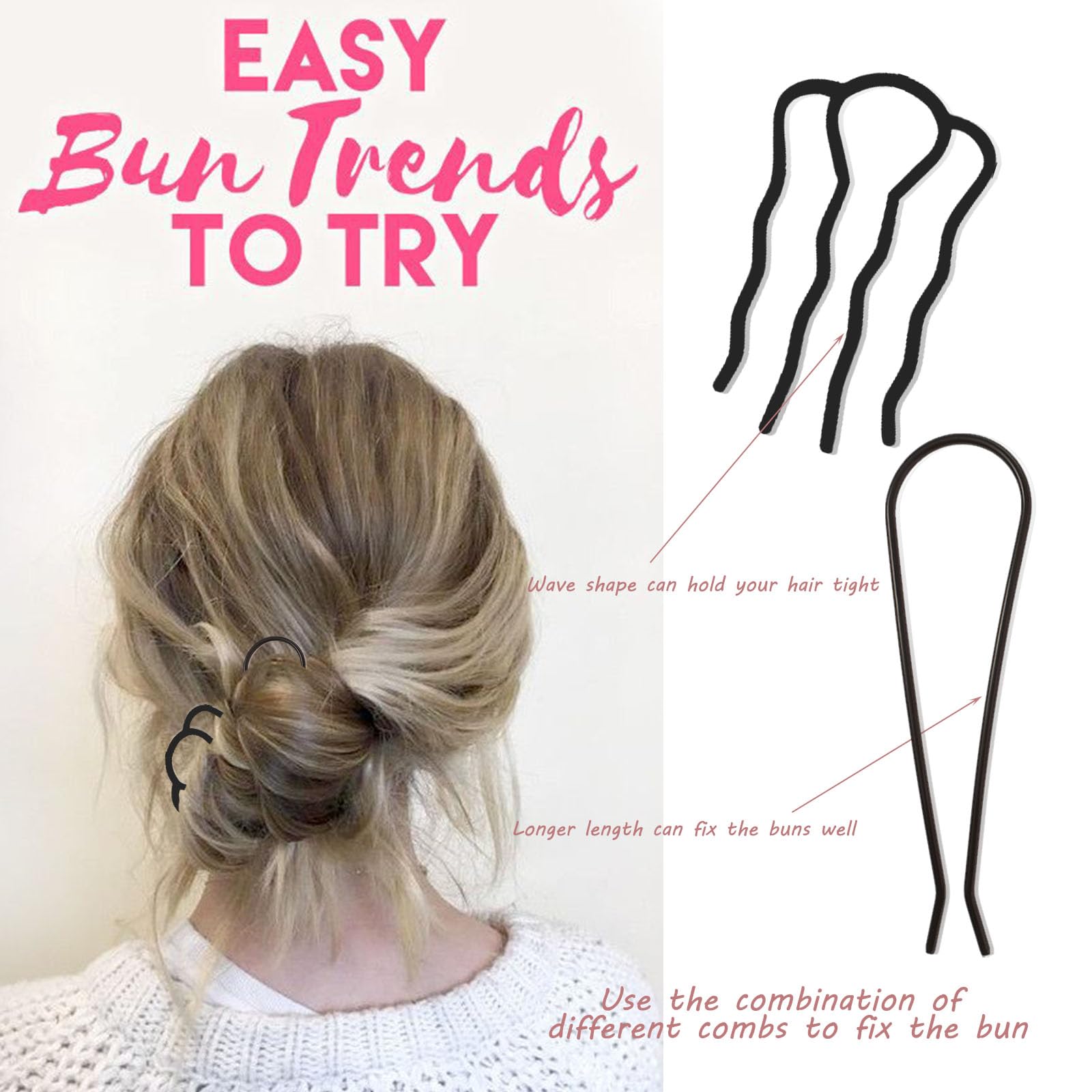 Durable alloy hair pin stick collection for elegant DIY bun hairstyles