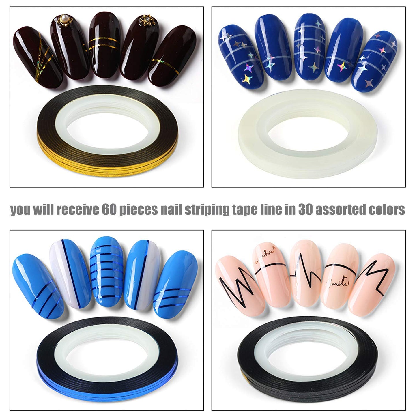 Individual roll of Myubwtf 1mm nail striping tape