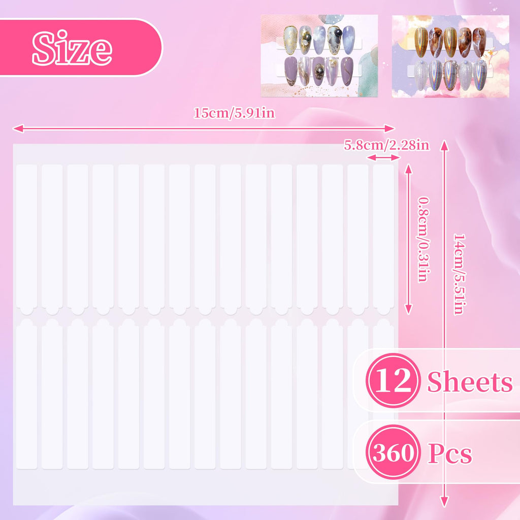 BQAN transparent acrylic mounting tape sheets for press on nails