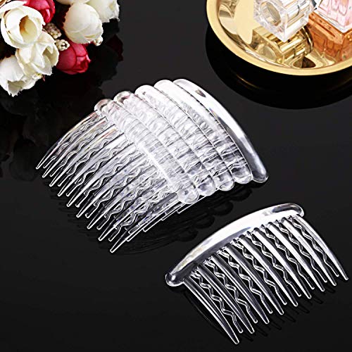 Side profile of Gejoy plastic hair combs showing teeth structure