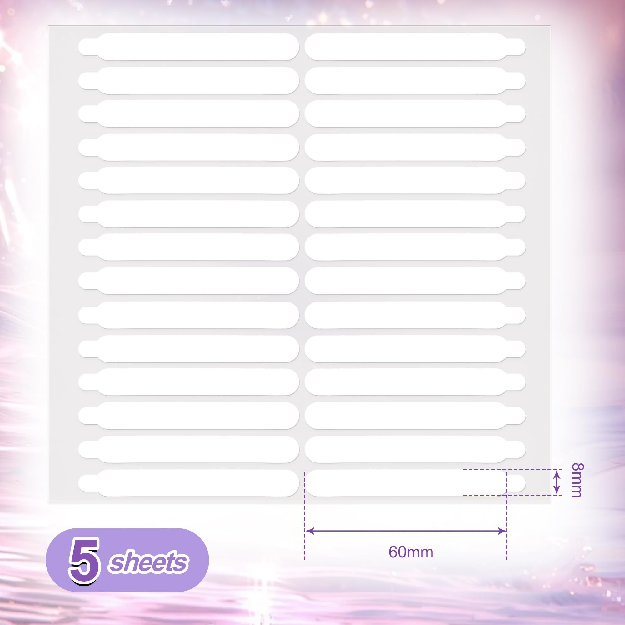 Clear acrylic nail art display strip tape being applied to a sample color board.