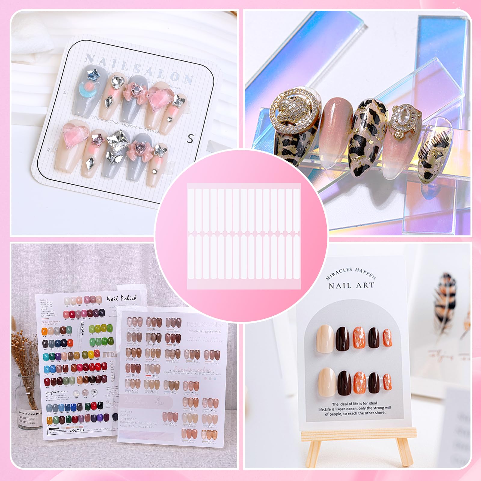 Multi purpose clear adhesive tape being trimmed for custom false eyelash and press on nail packaging.