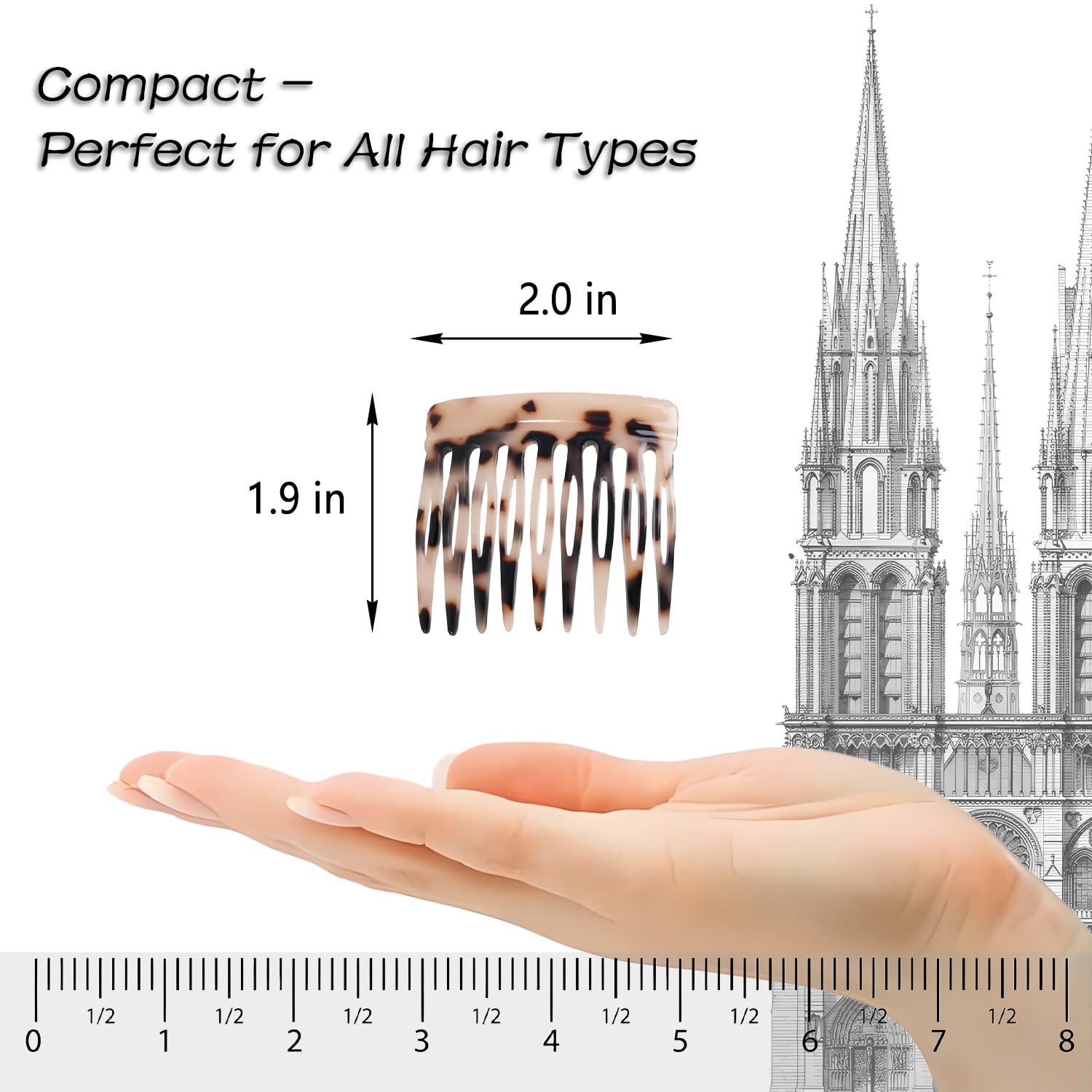 Groqrsn vintage style french comb clips demonstrating secure hold on fine hair