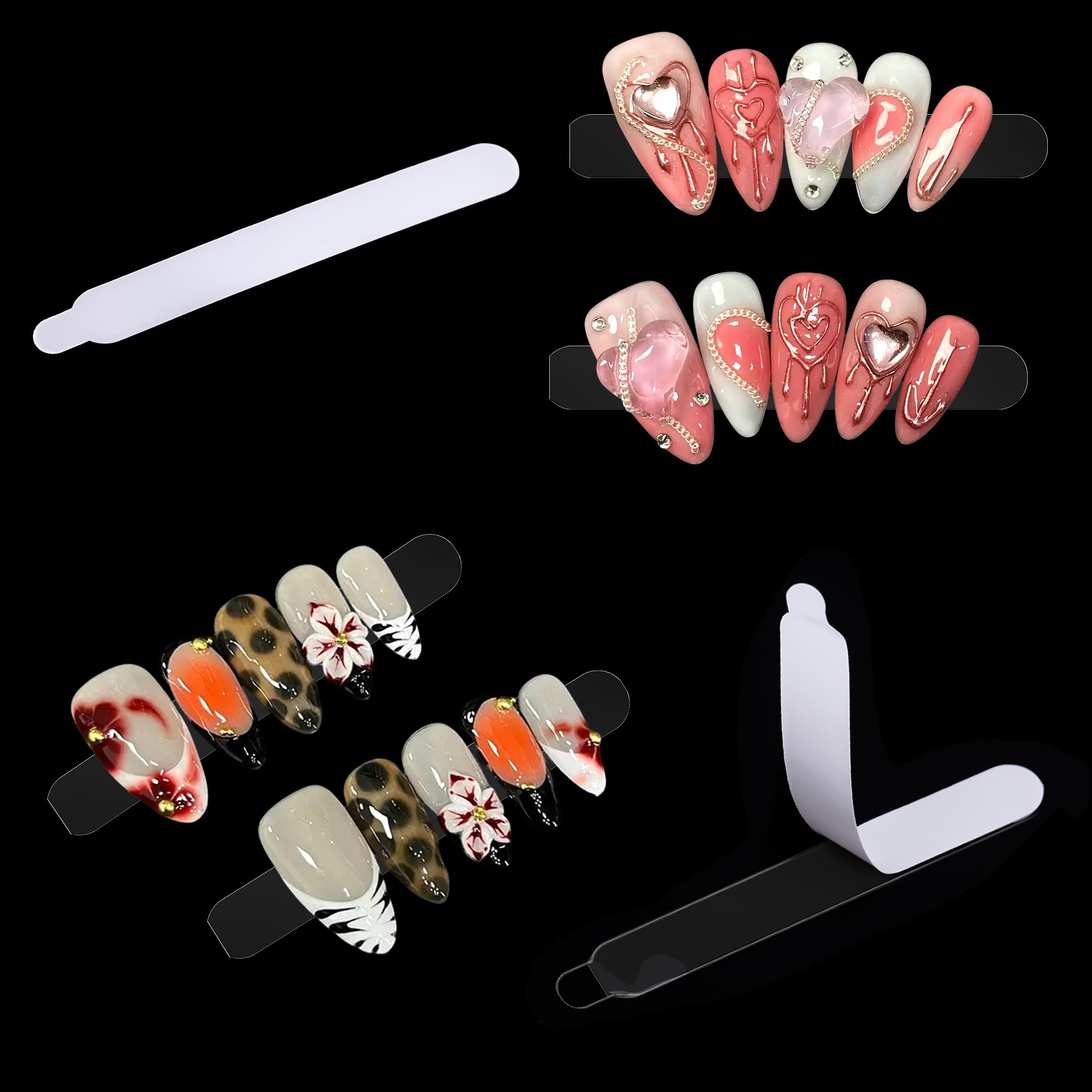 Professional nail salon color display stand utilizing clear double sided mounting stickers.