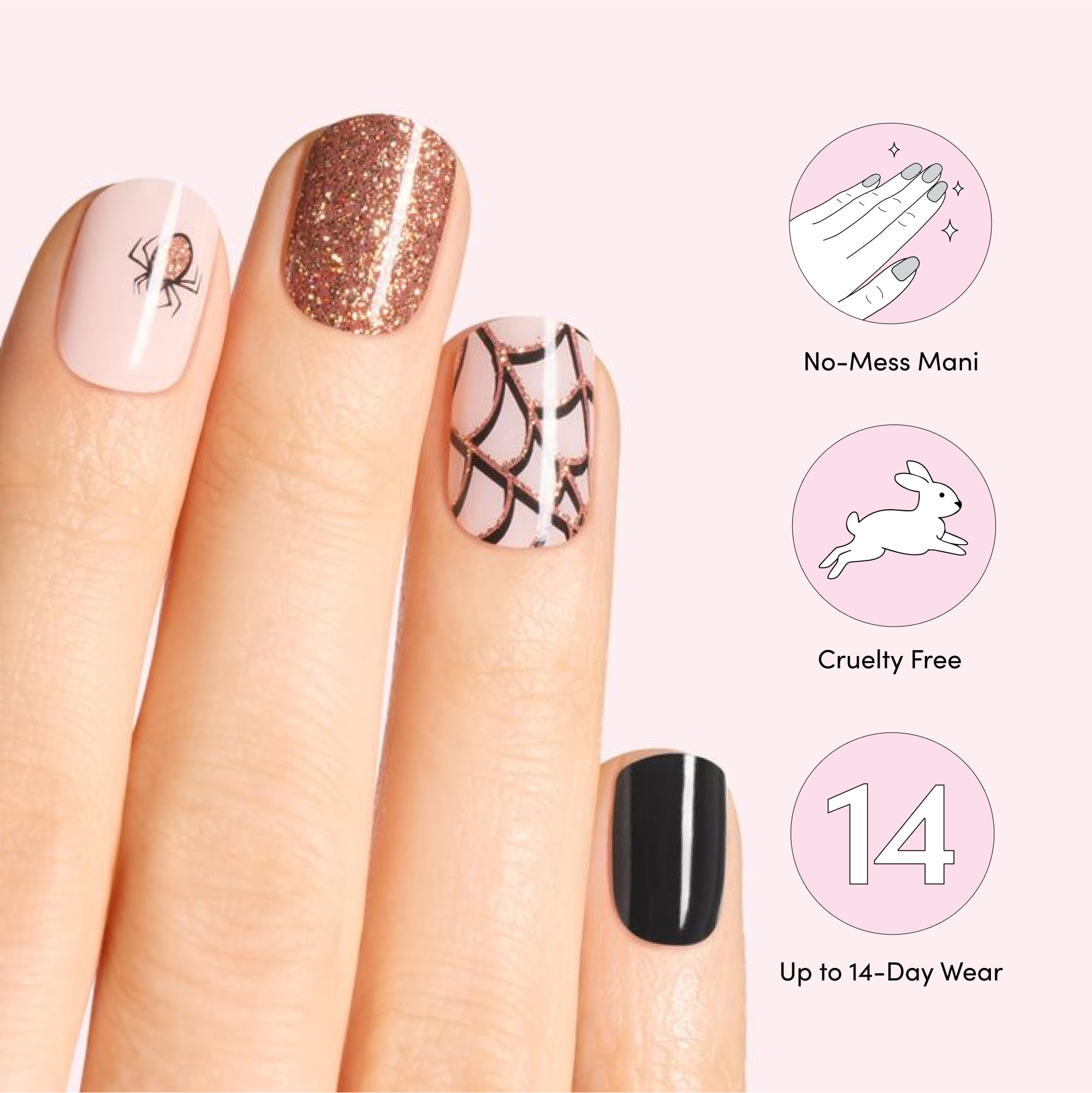 Application process demonstrating how to place the purple Dashing Diva gel strip onto the natural nail surface