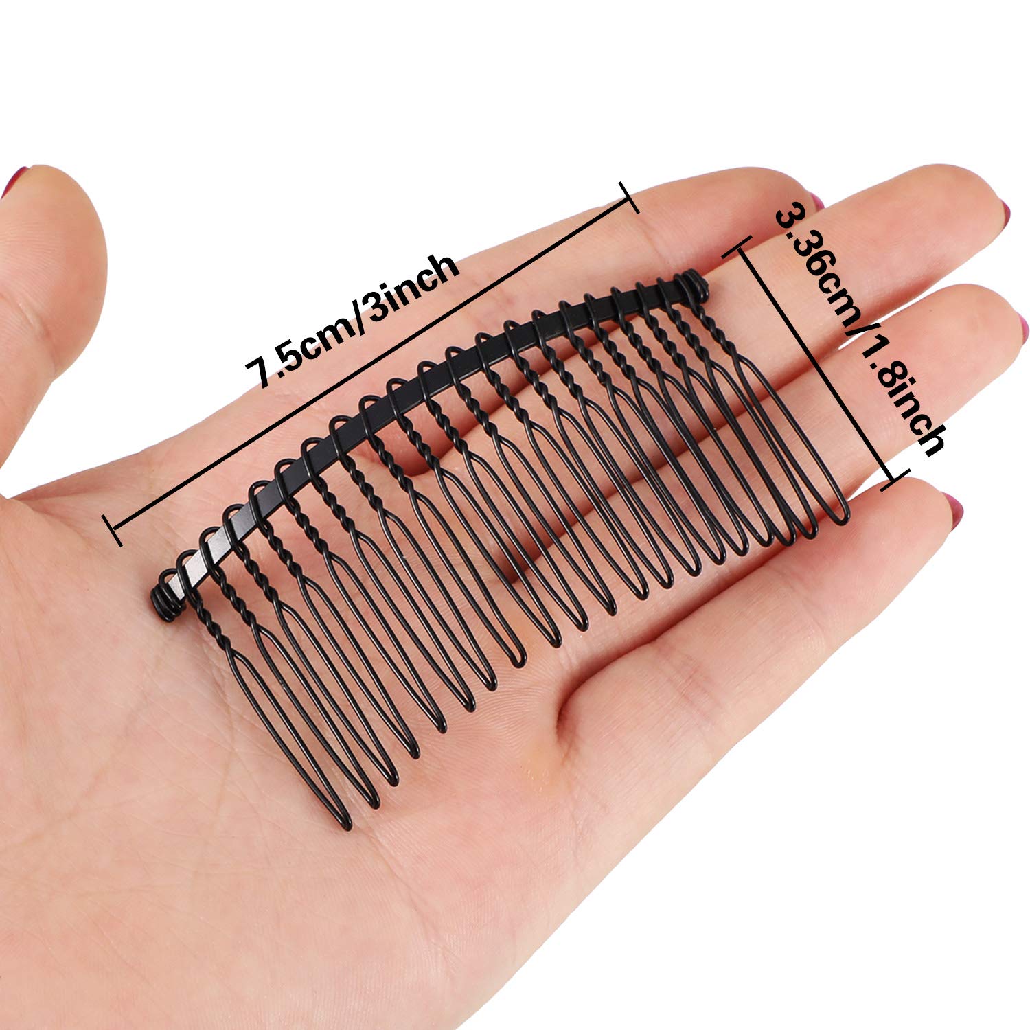 Hicarer metal wire hair comb for bridal veils