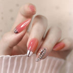 Step-by-step DIY nail art tutorial layout using tape guides