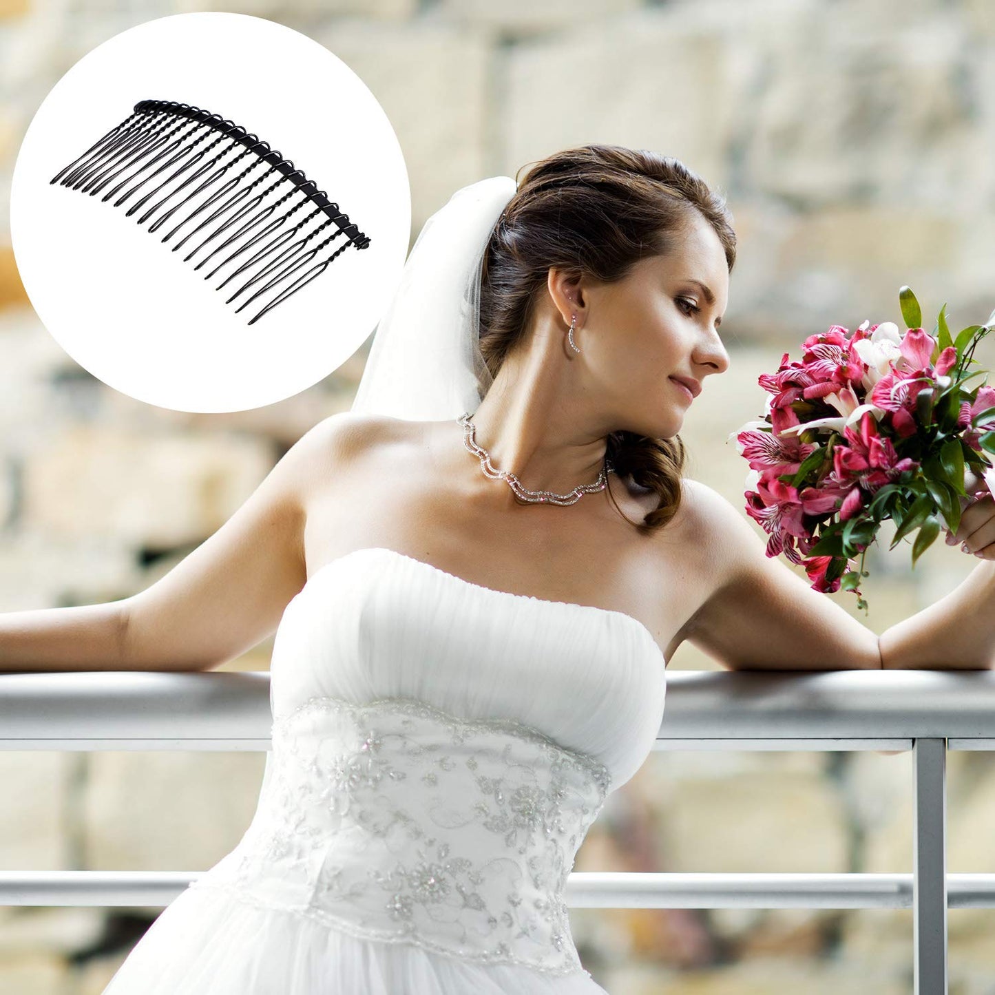 Durable iron wire hair comb for DIY wedding accessories