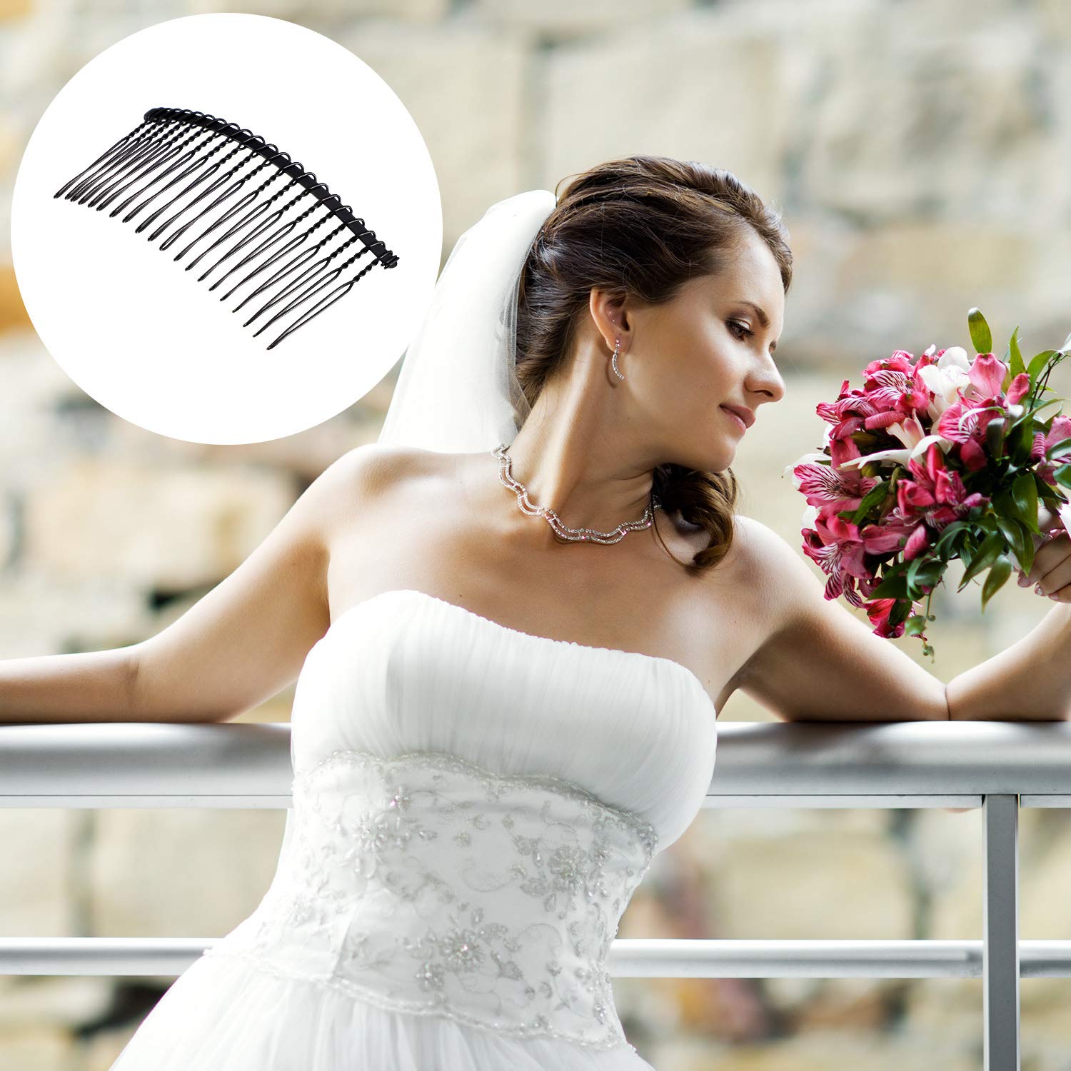 Durable iron wire hair comb for DIY wedding accessories