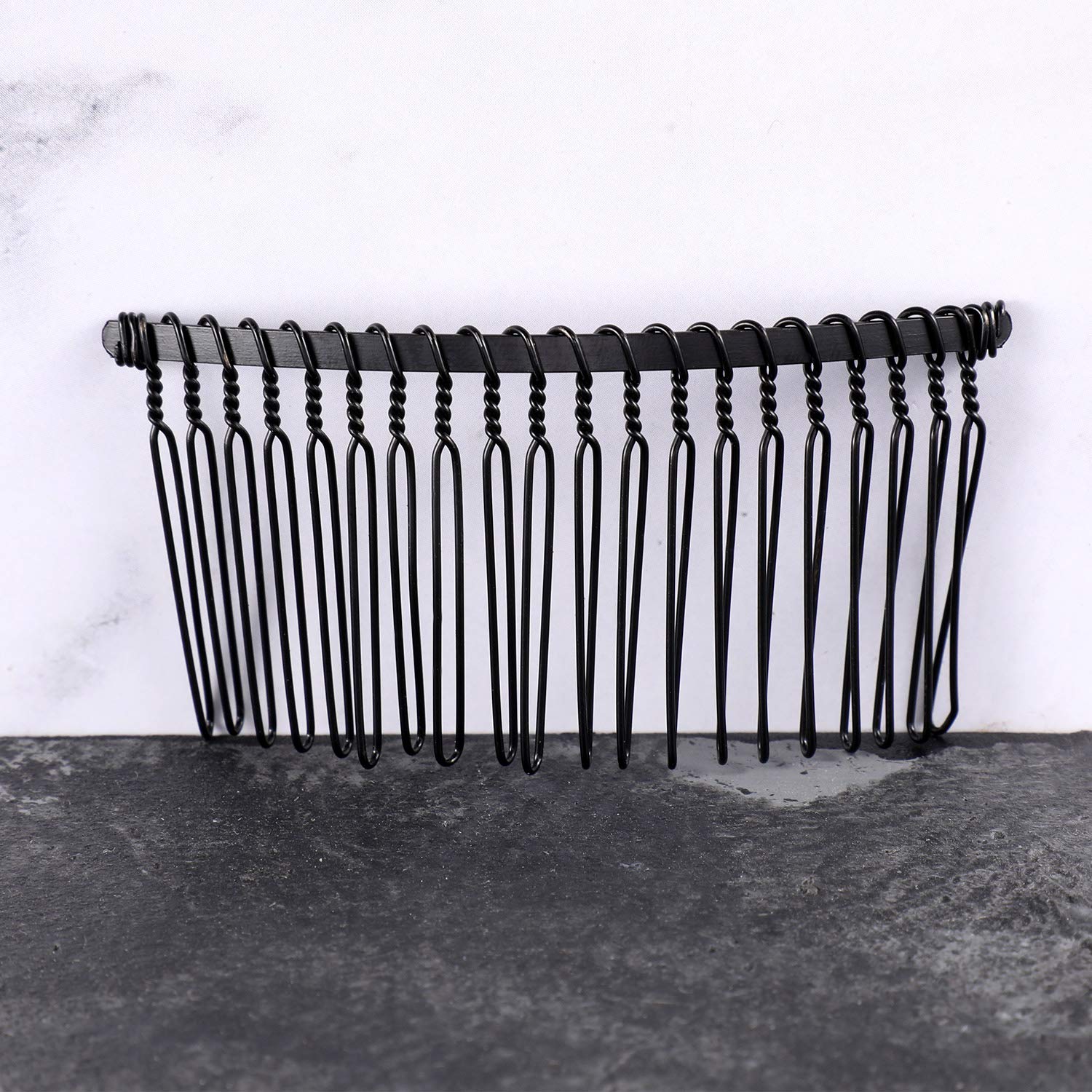 Hicarer black metal hair comb dimensions and design