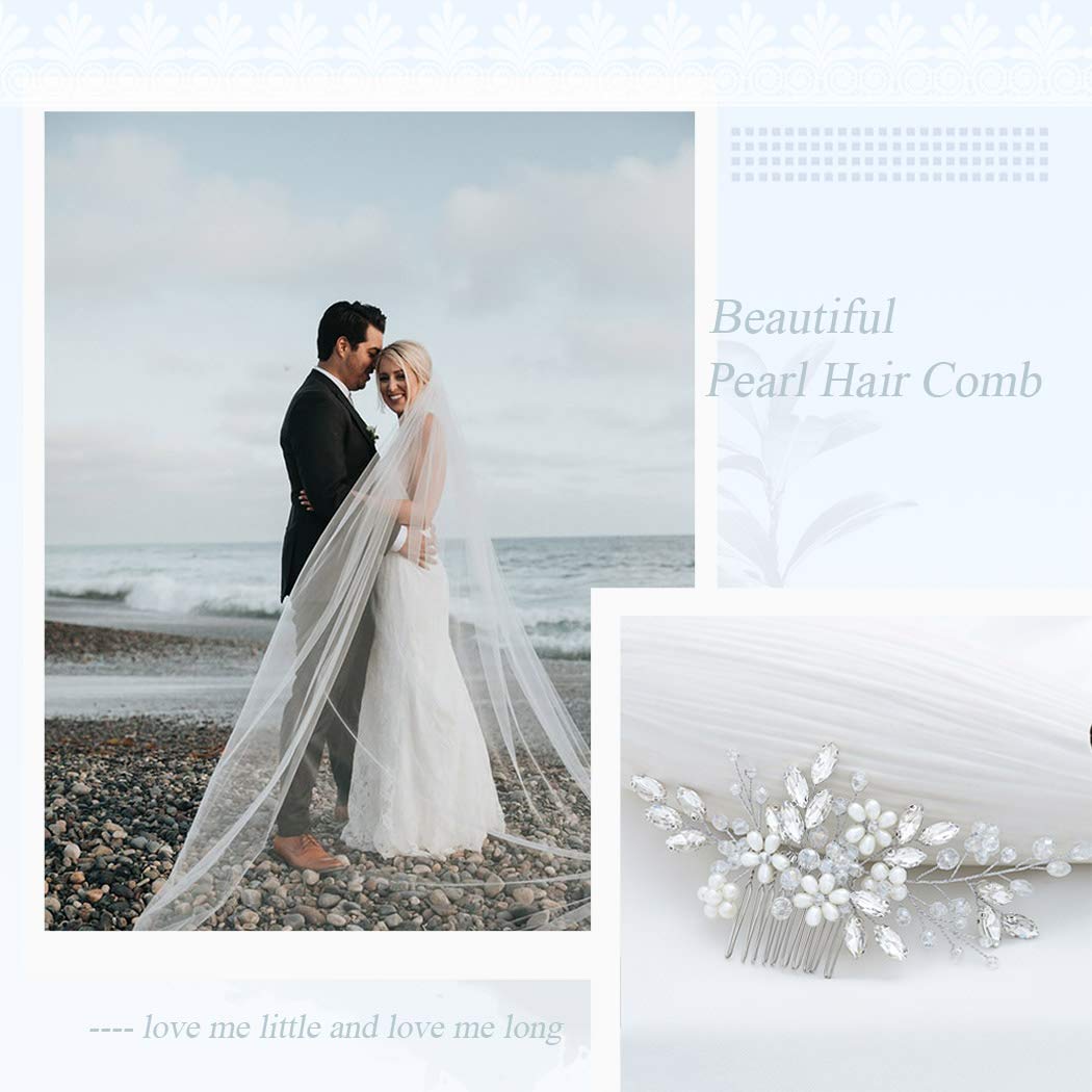 Flexible wire design of Jakawin rhinestone wedding hair comb