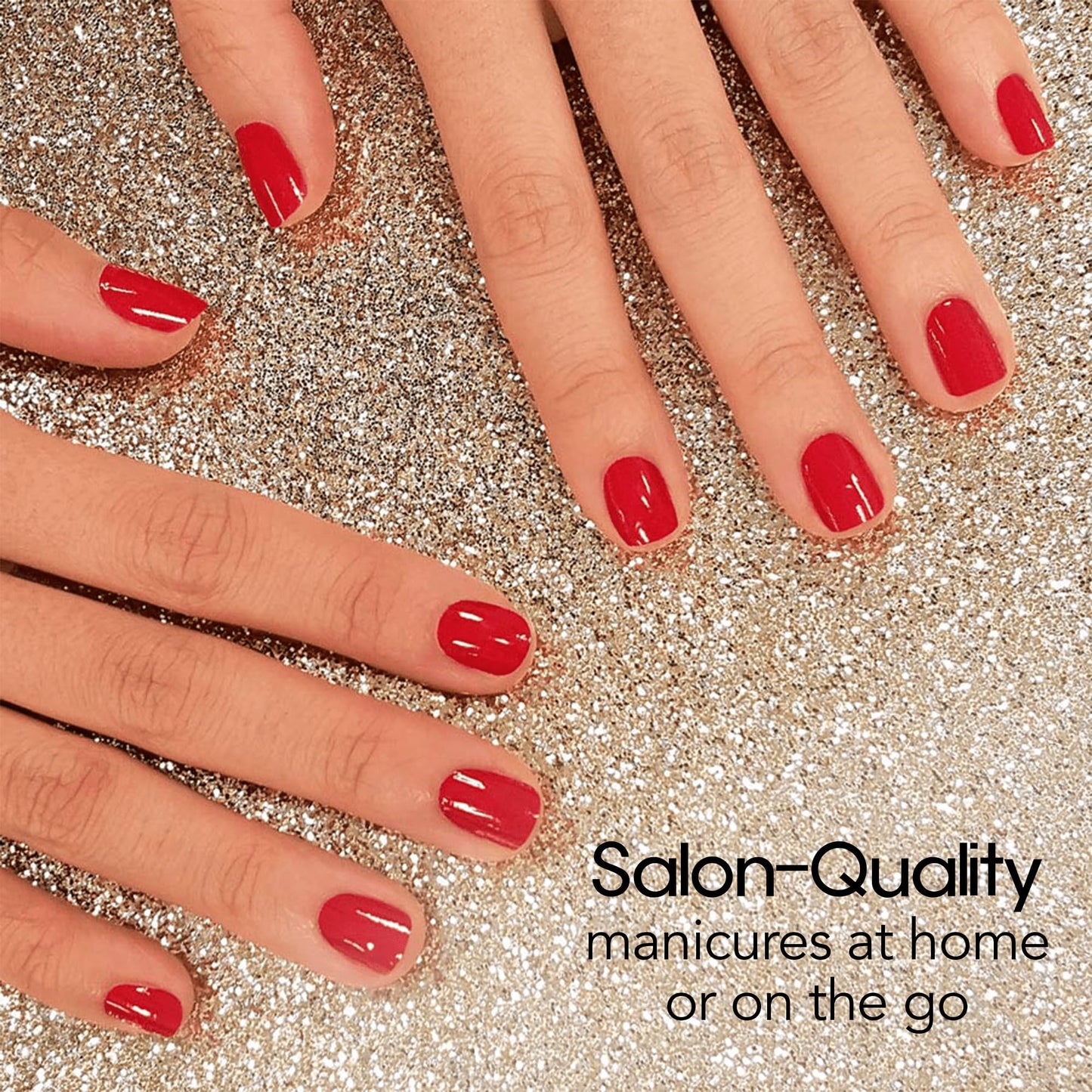 Close up of Beijing Beauty classic red nail polish texture