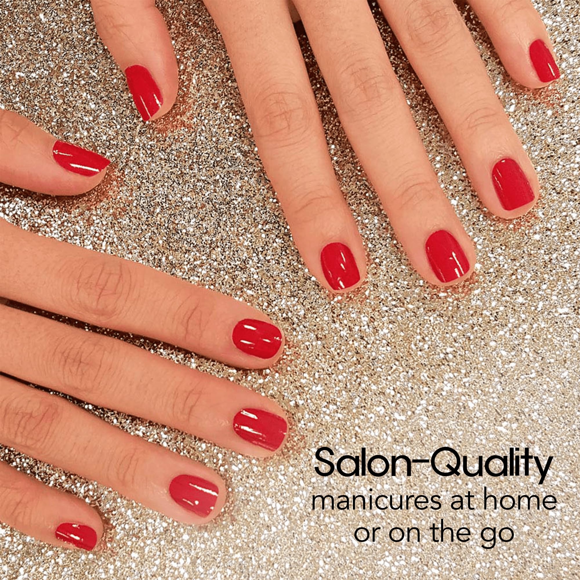 Close up of Beijing Beauty classic red nail polish texture