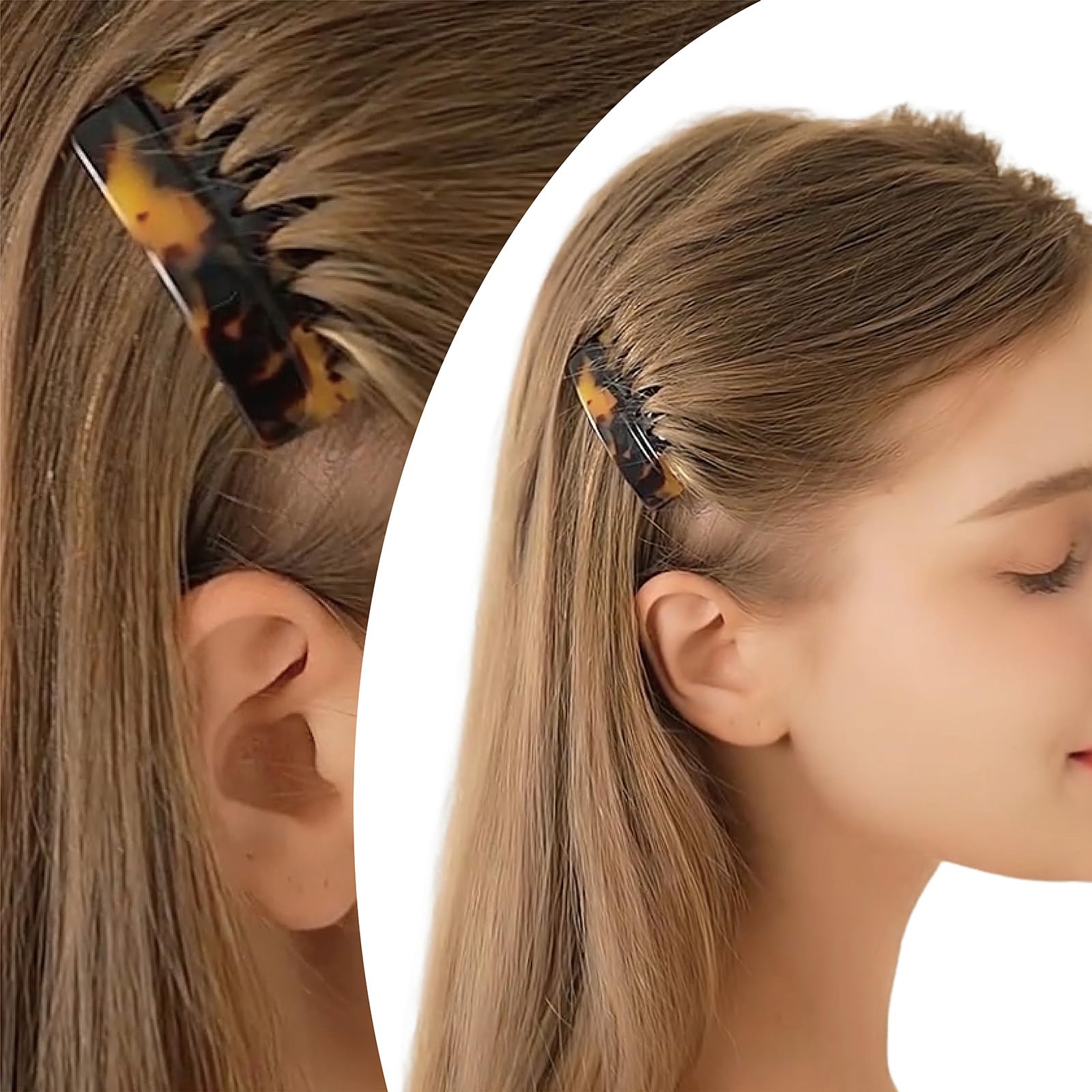 HYFEEL elegant tortoiseshell hair side combs for creating French twist hairstyles.