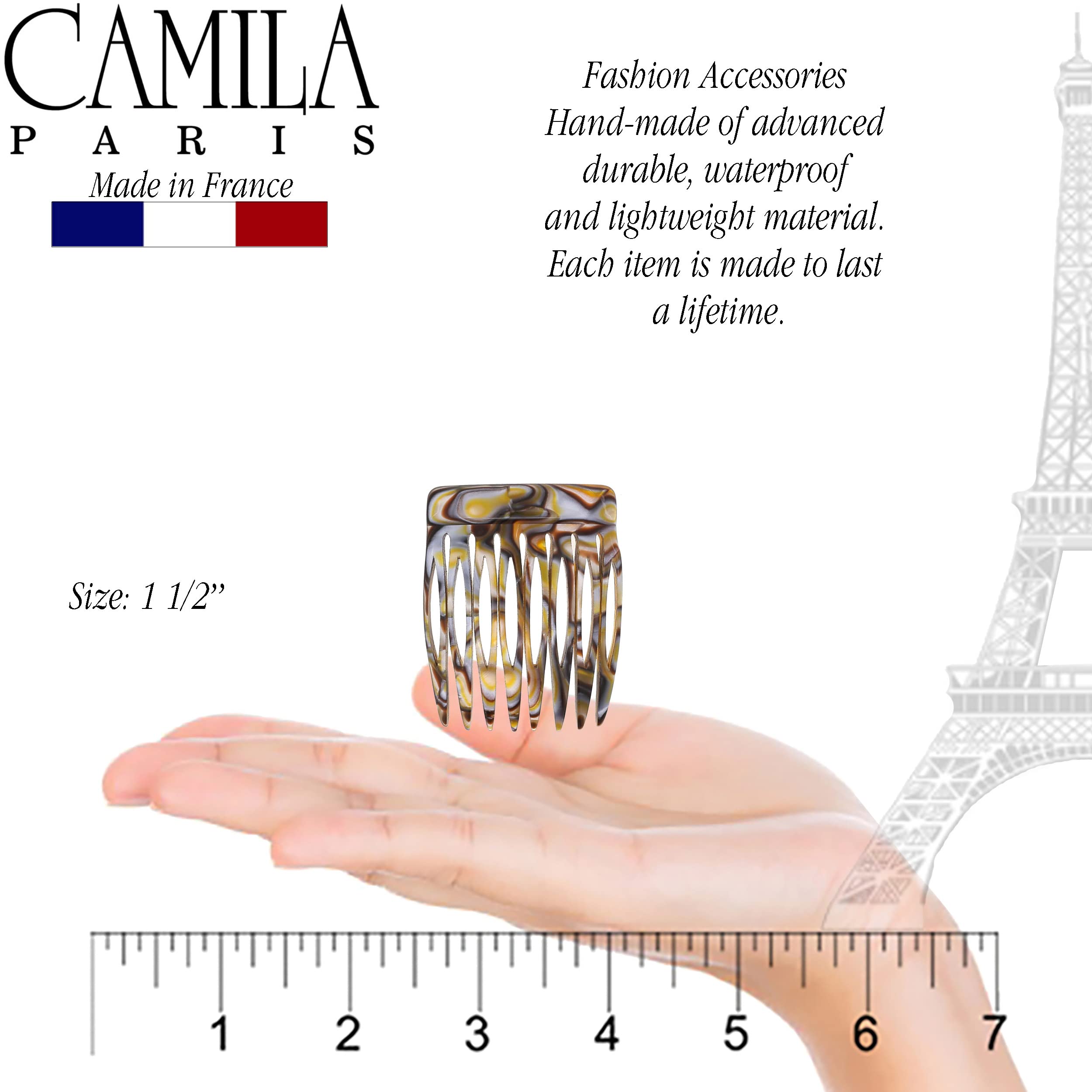 Glossy onyx finish decorative side comb for women