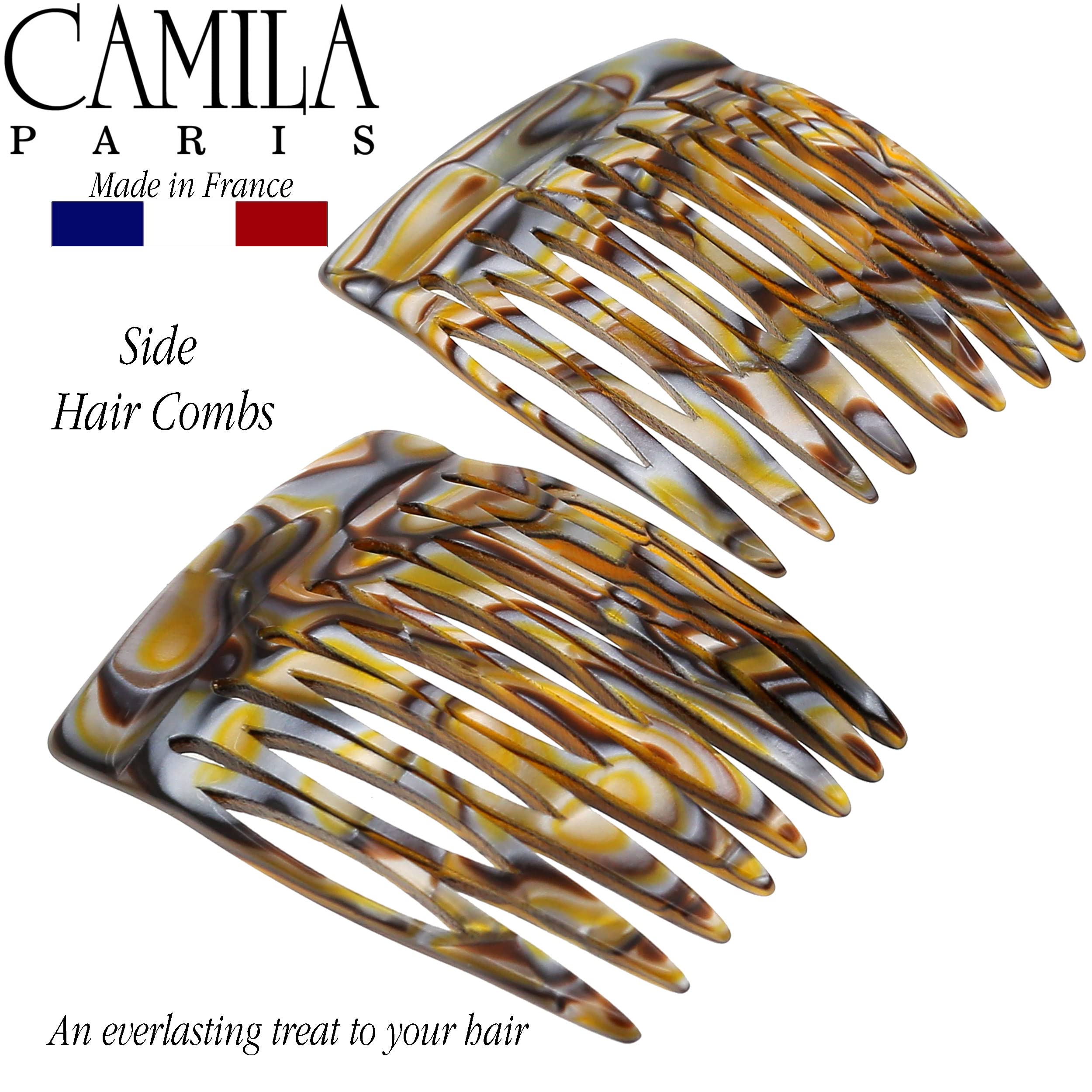 Strong hold hair comb secured in a styled bun