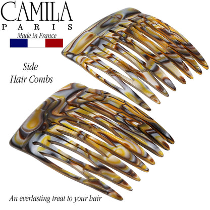 Strong hold hair comb secured in a styled bun