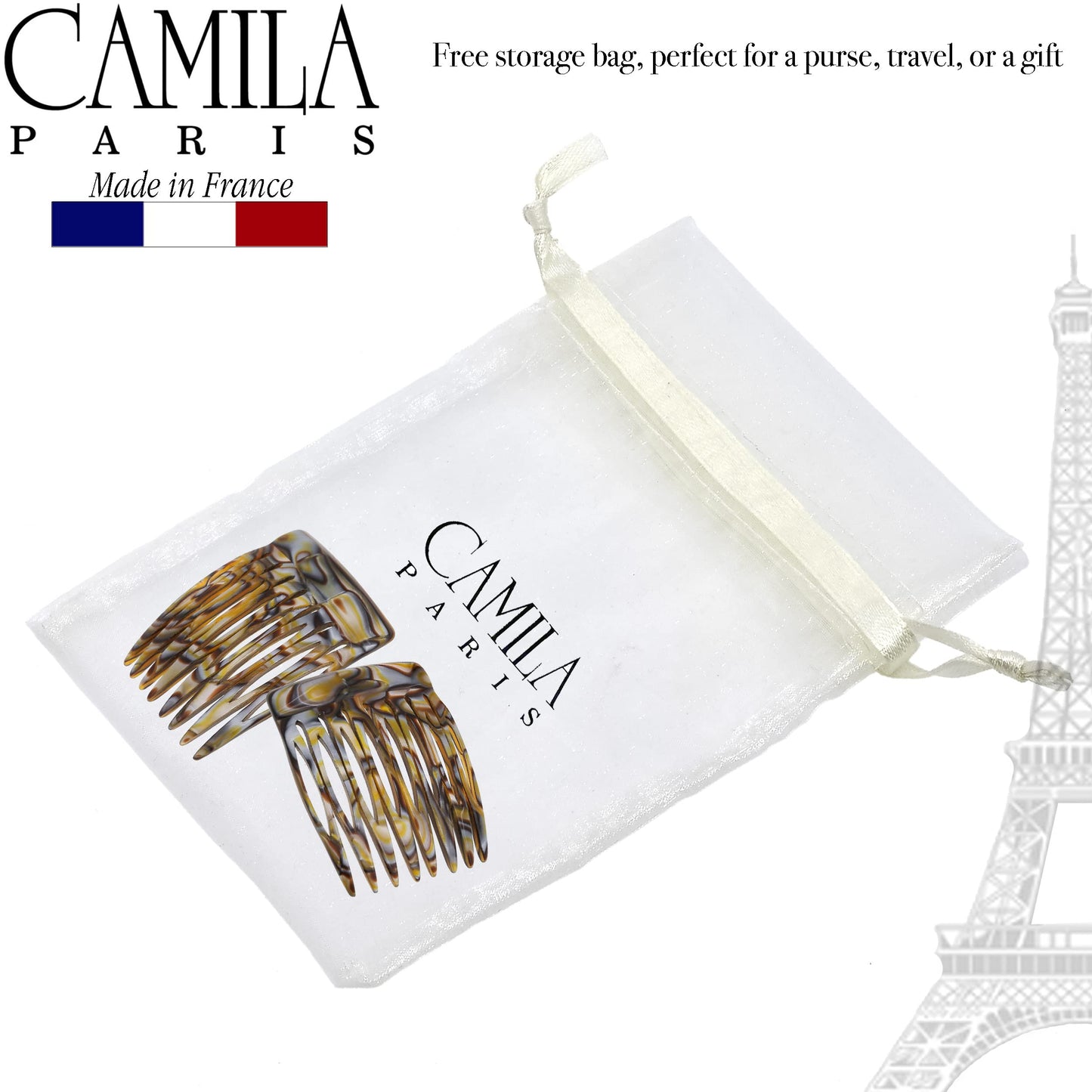 Side view of Camila Paris luxury hair styling accessory