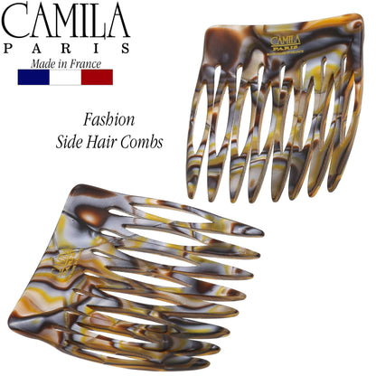 Detailed view of handmade French side comb rounded teeth