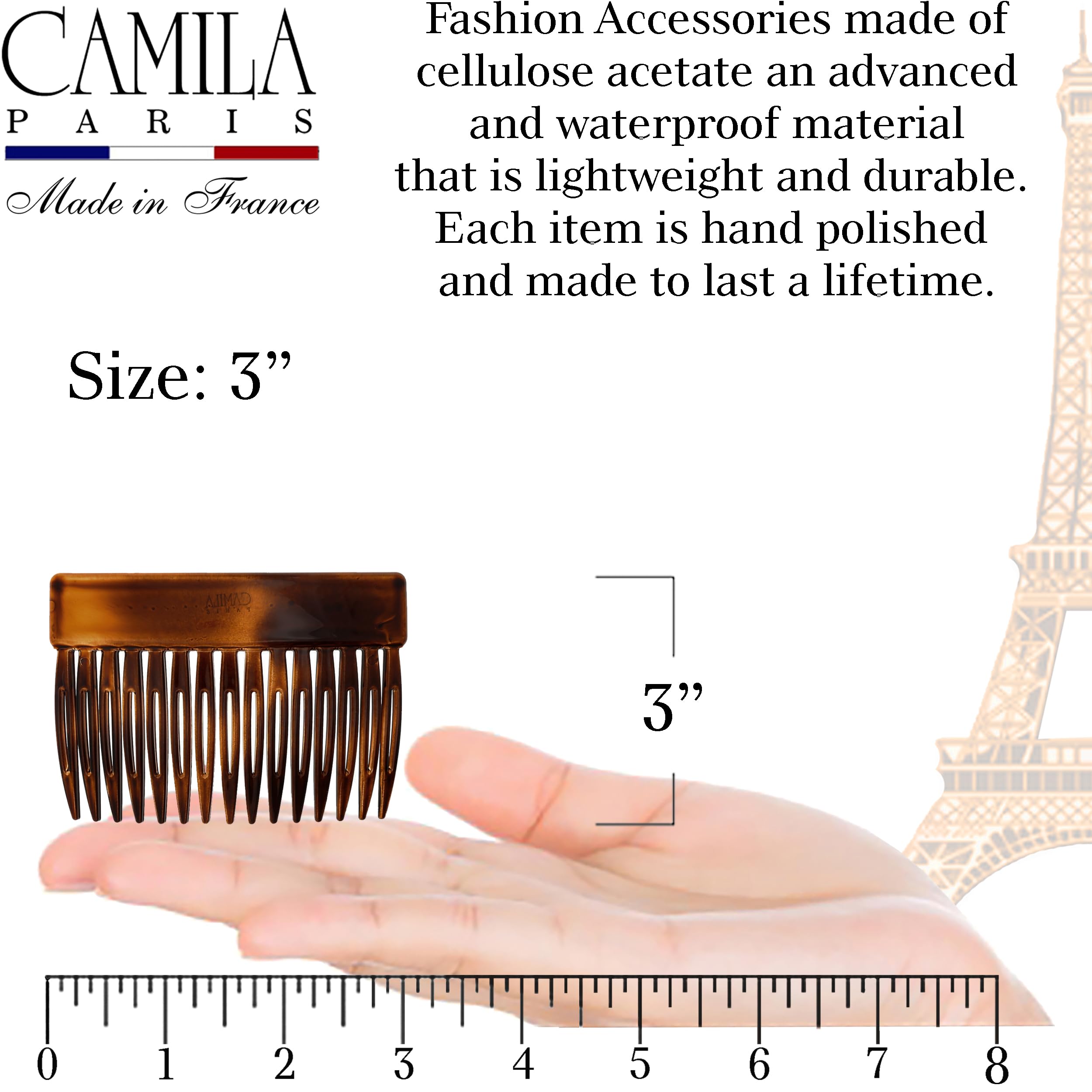 Handcrafted Made in France decorative side comb for French twist updos